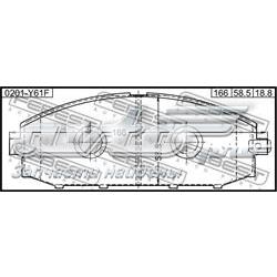 Купить 0201Y61F Febest Колодки тормозные