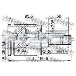 0311LOGRH Febest junta homocinética interna dianteira direita