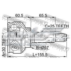 0410-CS3A Febest junta homocinética externa dianteira