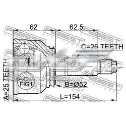 0510003 Febest junta homocinética externa dianteira