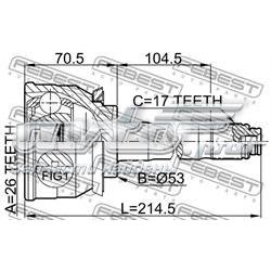 0610004 Febest junta homocinética externa dianteira