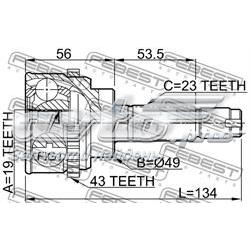 0710017A43 Febest junta homocinética externa dianteira