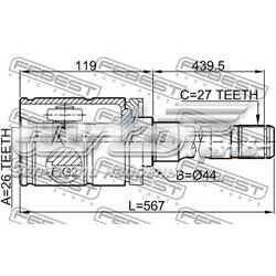 Купить 1911E53RH Febest ШРУС внутренний