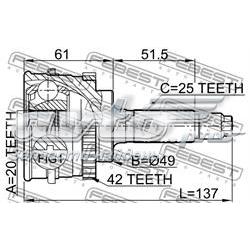 0710SY415A42 Febest junta homocinética externa dianteira