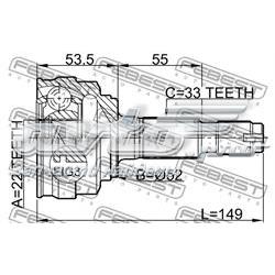 1110011 Febest junta homocinética externa dianteira