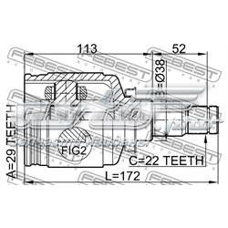 1111-J200 Febest junta homocinética interna dianteira