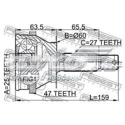 1210011A47 Febest junta homocinética externa dianteira