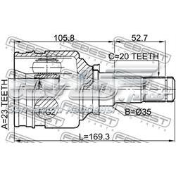 0111NHW20RH Febest ШРУС внутренний, передний
