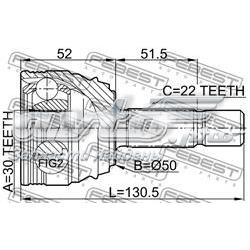 2310010 Febest junta homocinética externa dianteira
