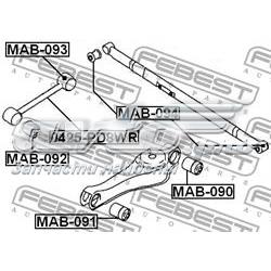 MAB091 Febest Сайлентблок задней тяги