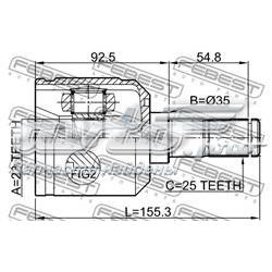 0411N11W Febest ШРУС внутренний, передний
