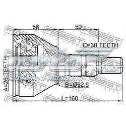 1810-Z19 Febest junta homocinética externa dianteira