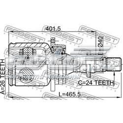 0111AZT250RH Febest junta homocinética interna dianteira direita