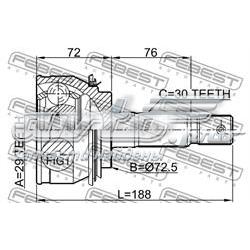 NPZ-TY-076 NTY junta homocinética externa dianteira