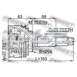 0110018A48 Febest junta homocinética externa dianteira