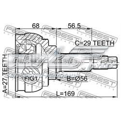 0210-027 Febest junta homocinética externa dianteira