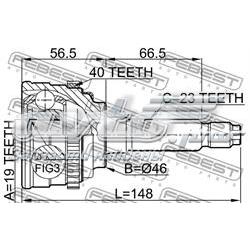 1110M100A40 Febest junta homocinética externa dianteira