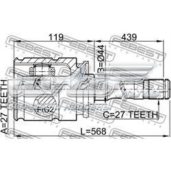 Купить 1911X5RH Febest Шарнир угловых скоростей передний правый