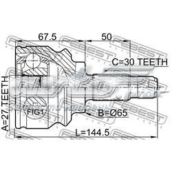 1910X5 Febest junta homocinética externa dianteira