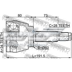 Junta homocinética externa dianteira SsangYong Kyron