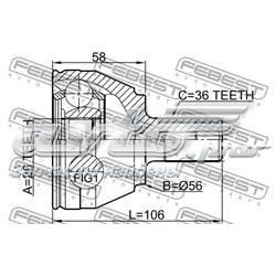 ШРУС наружный передний, правый Febest 2110CB4TD цена, от 59.90 USD
