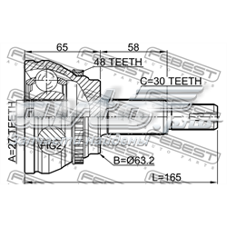 ШРУС наружный Febest 0110CLR30A48