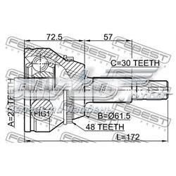 ШРУС наружный Febest 0110GSL20A48