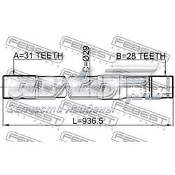 Левая полуось 0212Y61LH Febest