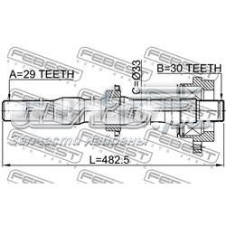 Вал привода полуоси 0212Z50RH Febest