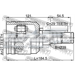 Шрус внутренний левый 3971186E00 Nissan/Infiniti