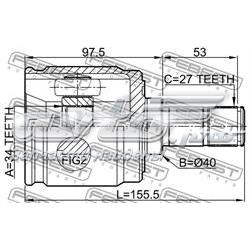 Шрус внутренний левый 44310TY4A00 Honda