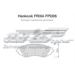 FPD06 Hankook Frixa sapatas do freio dianteiras de disco