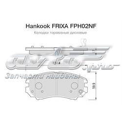 FPH02NF Hankook Frixa колодки тормозные передние дисковые