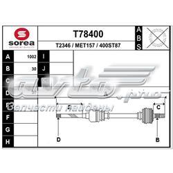 Правая полуось T78400 EAI