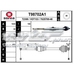 Правая полуось T98702A1 EAI