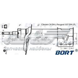 520800 Peugeot/Citroen amortecedor dianteiro direito