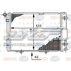 8MK376712454 HELLA radiador de esfriamento de motor