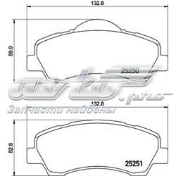 8DB 355 020-771 HELLA sapatas do freio dianteiras de disco