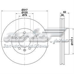 8DD355118-641 HELLA disco do freio dianteiro