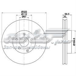 8DD 355 118-931 HELLA disco do freio dianteiro