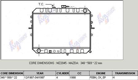 F85015200A Mazda Радиатор основной