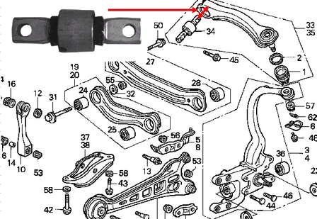 52393SM4004 Honda bloco silencioso do braço oscilante superior traseiro