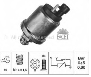 1252563 Opel sensor de pressão de óleo