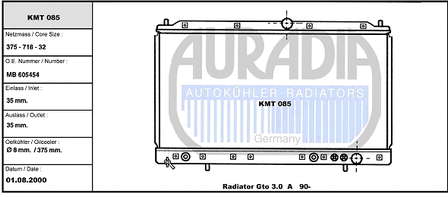 Радиатор MB605453 Mitsubishi