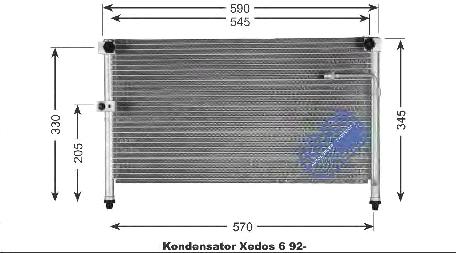 Радиатор кондиционера Мазда Кседос 6 (Mazda Xedos)