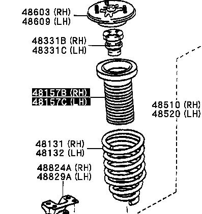 Bota de proteção de amortecedor dianteiro para Lexus GS (JZS160)