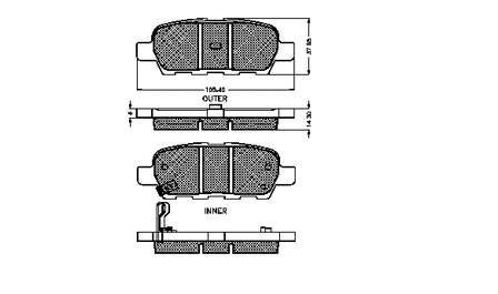 Sapatas do freio traseiras de disco para Infiniti M35 (Y50)