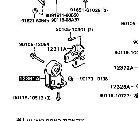 Coxim (suporte) dianteiro de motor 1236174300 Toyota