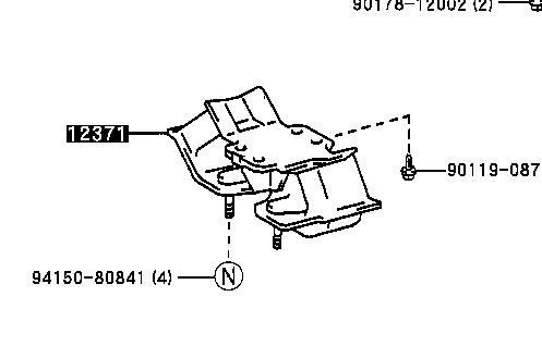 Coxim (suporte) traseiro de motor para Lexus GS (JZS160)