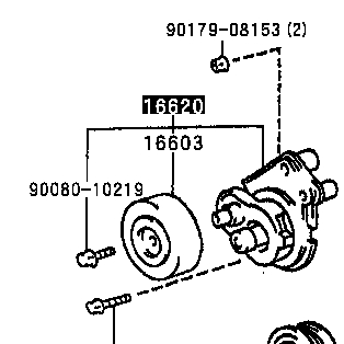 166200W036 Toyota reguladora de tensão da correia de transmissão